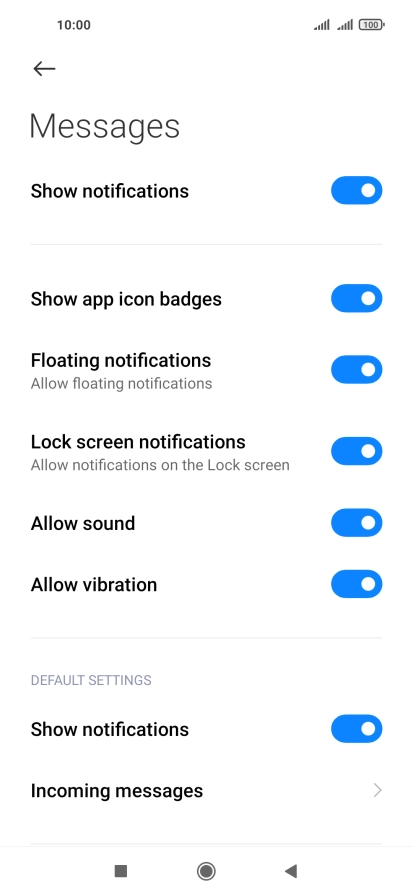 Press the indicator next to 
