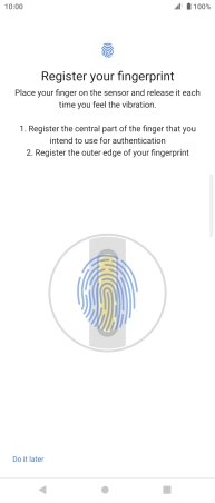 Follow the instructions on the screen to create the phone lock code using your fingerprint.
