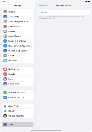 Press Add New... and follow the instructions on the screen to block a contact.