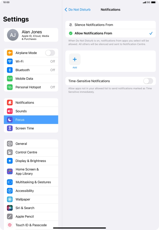 Press the indicator next to 