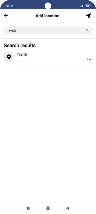 Press the required location. Press the required location.