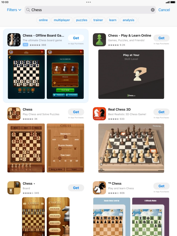 Press the required app. Press the required app.