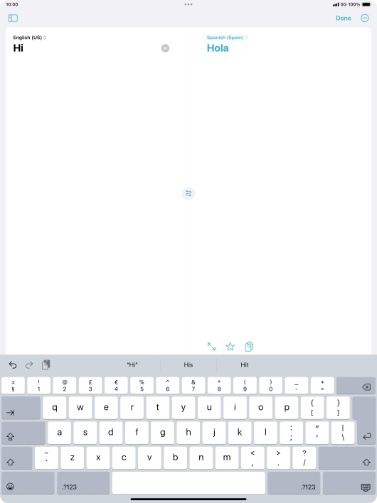 Press the enter icon.