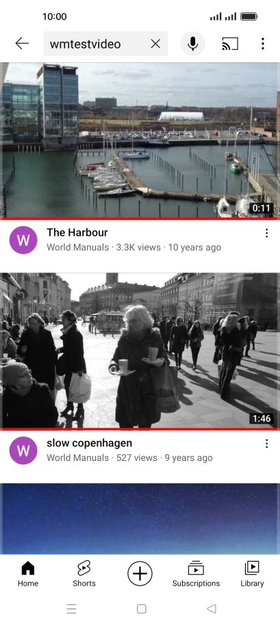 Press the required video clip. Press the required video clip.