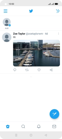 Press the new tweet icon. Press the new tweet icon.