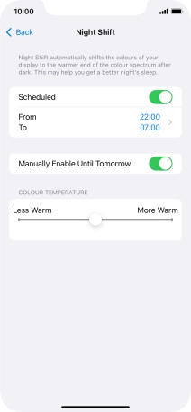 Press and drag the indicator below 
