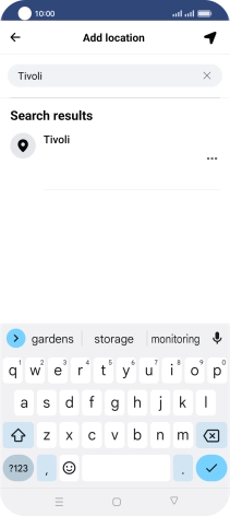 Press the required location.