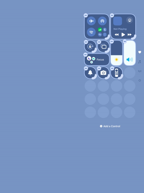Press Add a Control and follow the instructions on the screen to add the required function to Control Centre.