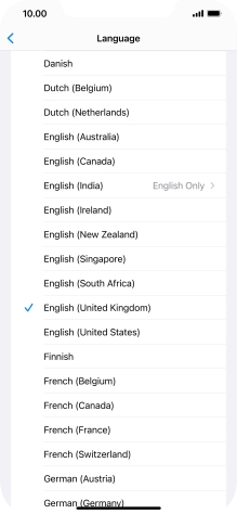 Press the required language.
