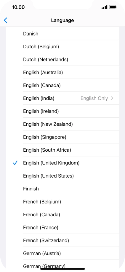 Press the required language.