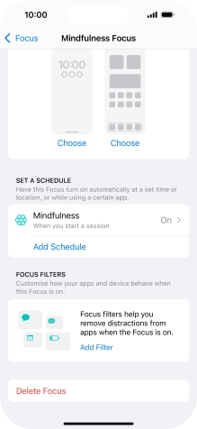 Press the required setting below 