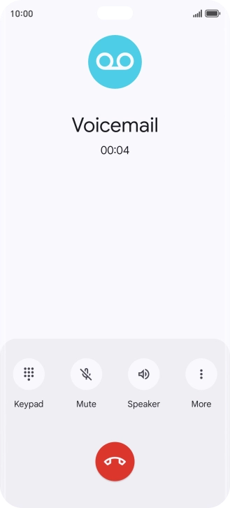 Press the end call icon.