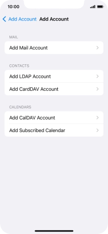 Press Add Mail Account. Press Add Mail Account.