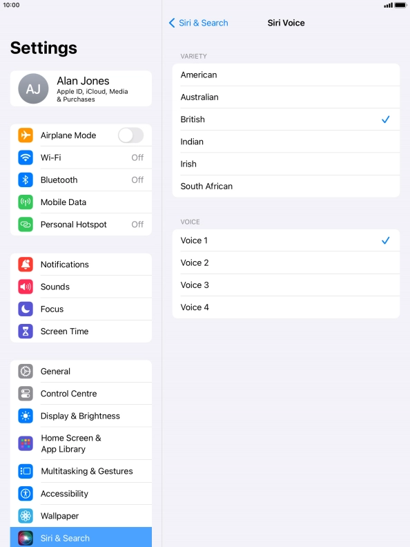Press the required accent.