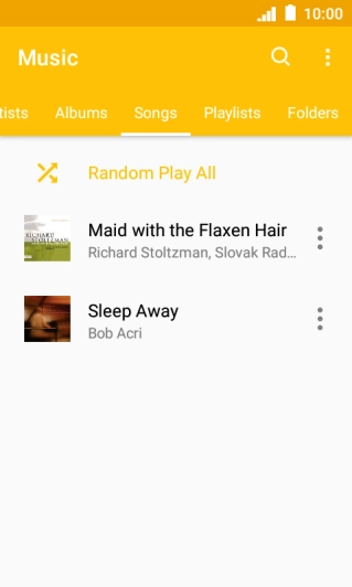 Press the required audio file.