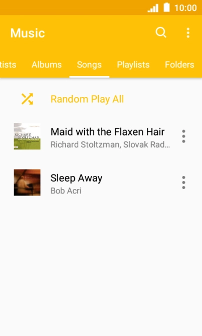 Press the required audio file.