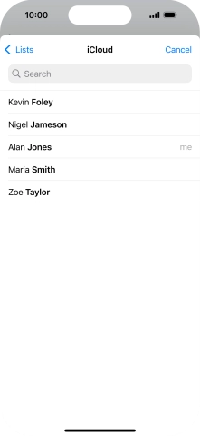 Press the required contact. Press the required contact.
