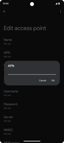 Key in wap.vodafone.co.uk and press OK.