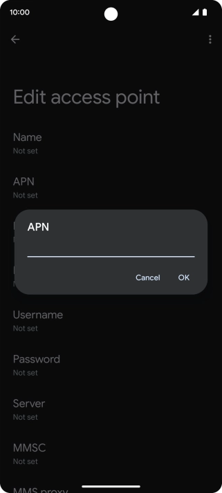 Key in wap.vodafone.co.uk and press OK.