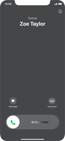 Press and drag the accept call icon right.