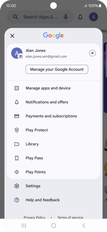 Press Manage apps and device.