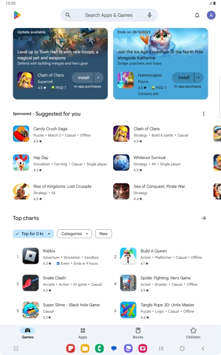 Press the profile icon.