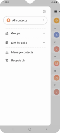 Press Manage contacts. Press Manage contacts.