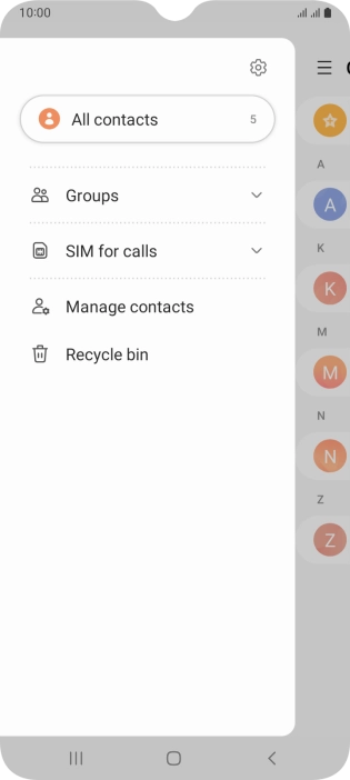 Press Manage contacts. Press Manage contacts.