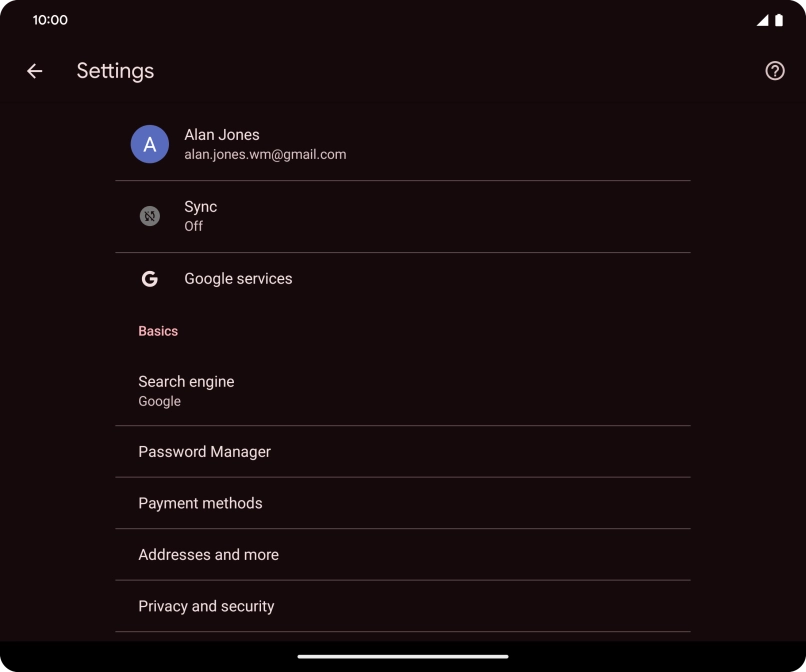 Press Privacy and security. Press Privacy and security.