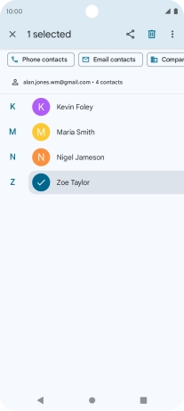 Press the required contact.