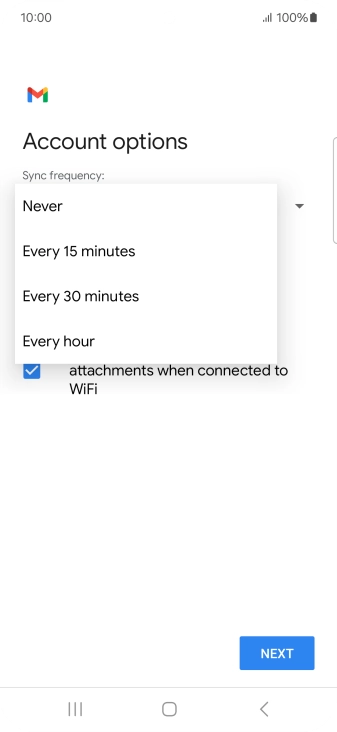 Press the required setting.