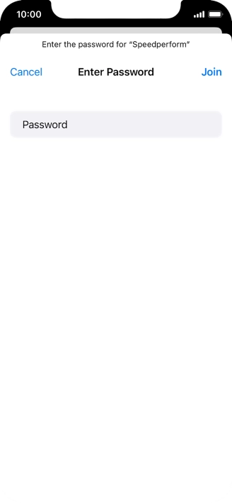 Key in the password for the Wi-Fi network and press Join.