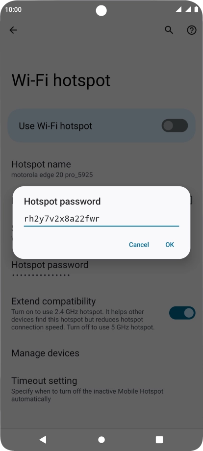 Key in the required password and press OK.