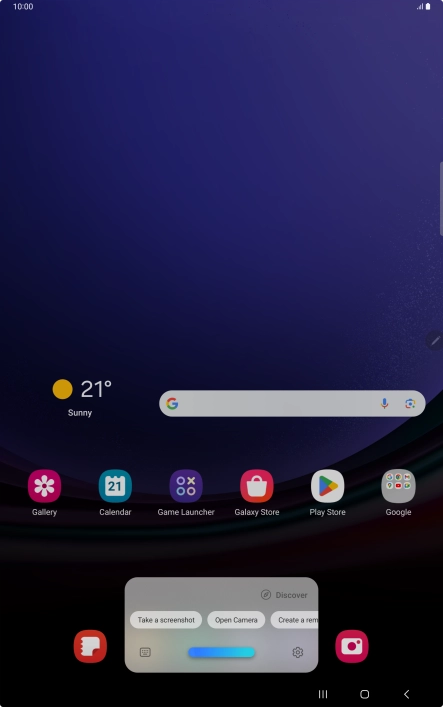 Say, in your own words, what you would like your tablet to do. CAMERA, CALL [contact], SEARCH THE WEB FOR [information].
