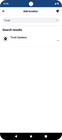 Press the required location.