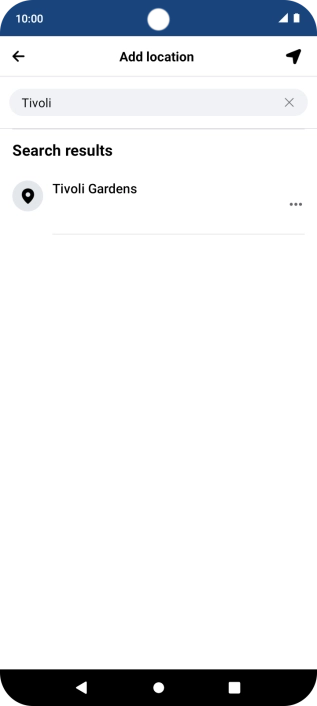 Press the required location.