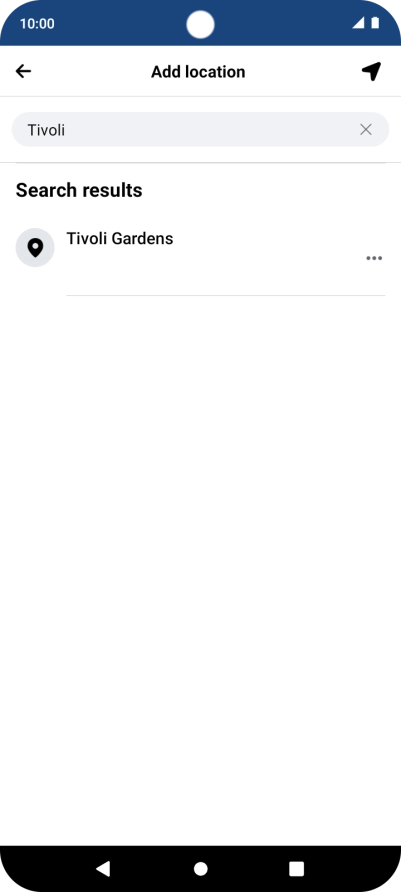 Press the required location.