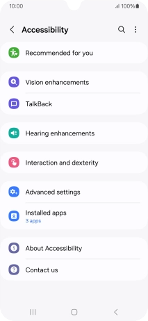 Press Vision enhancements and follow the instructions on the screen to select the required settings.