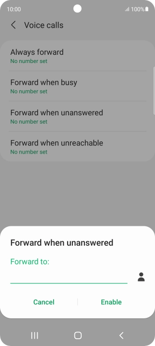 Key in +447836121121 and press Enable.