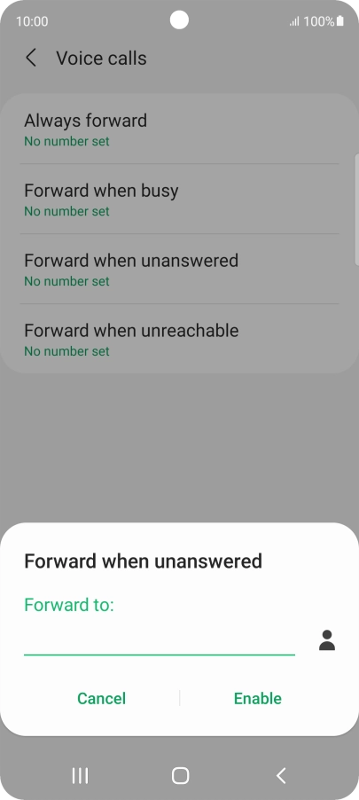 Key in +447836121121 and press Enable.