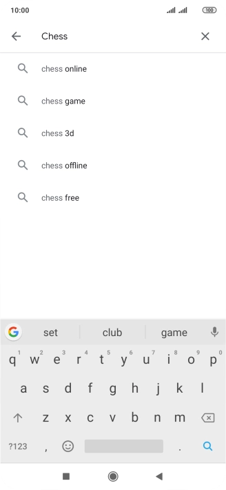 Key in the name or subject of the required app and press the search icon.