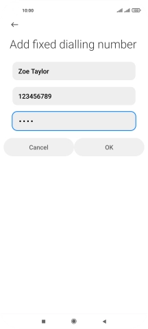Key in your PIN2 and press OK. The default PIN2 is 1111.