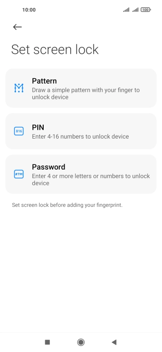 Press the required phone lock code and follow the instructions on the screen to create an additional phone lock code.
