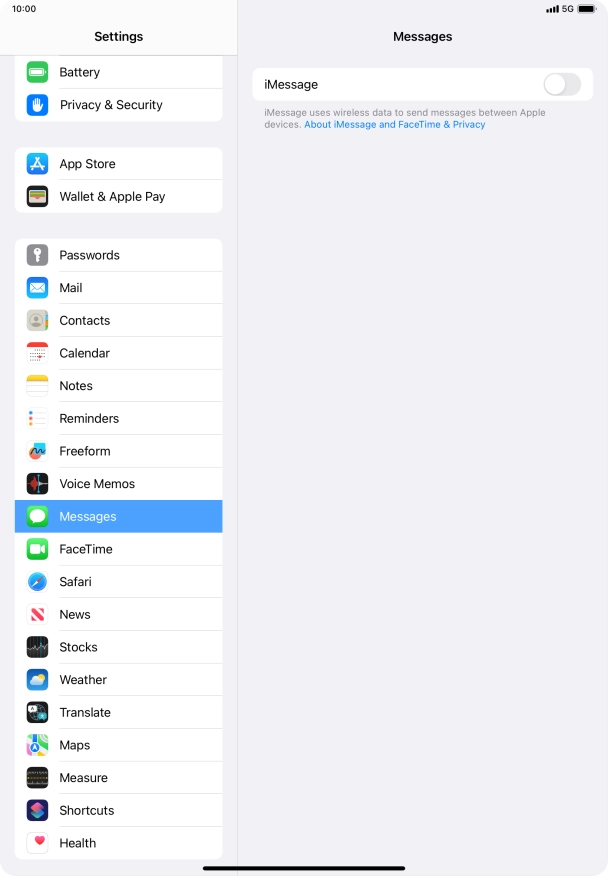 Press the indicator next to 