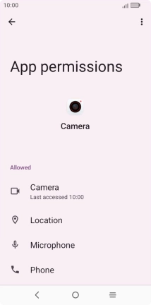 The app activity for the selected app is displayed.