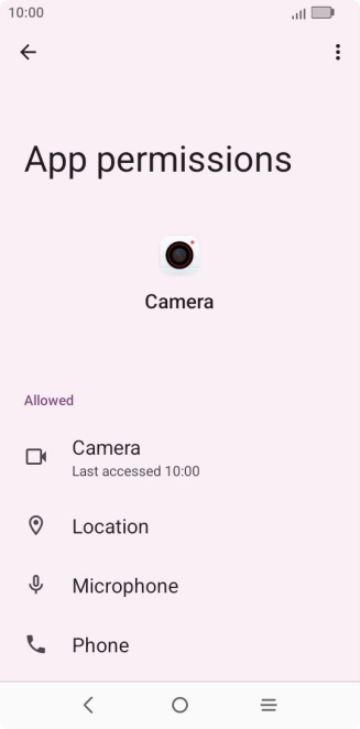 The app activity for the selected app is displayed.