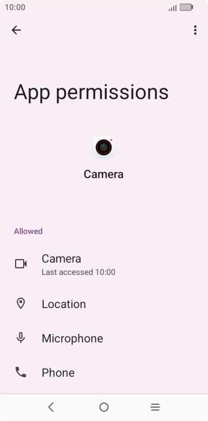 The app activity for the selected app is displayed.