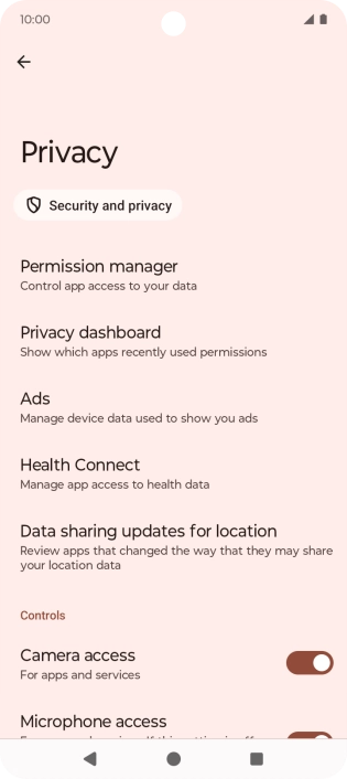 Press Privacy dashboard.
