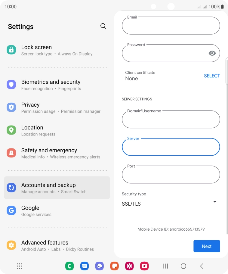 Press the field below 