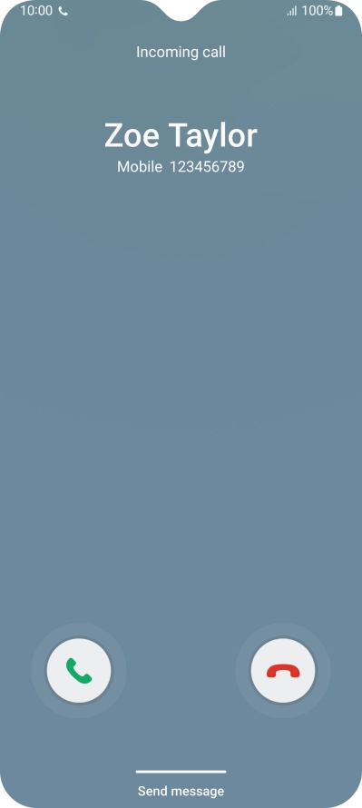 Press and drag the accept call icon right.